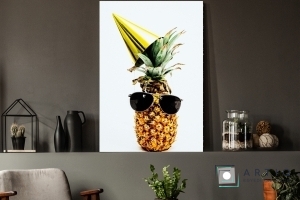 Bolondos ananász üvegkép